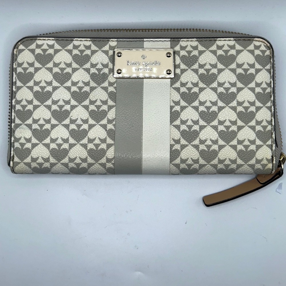 Kate‎ Spade Penn Place Nedan Monogram Zip Around Wallet Racing Stripe#467